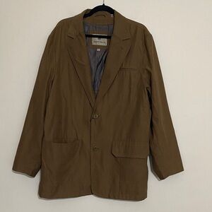RainForest Men's over coat Jacket brown L button down casual office event soft